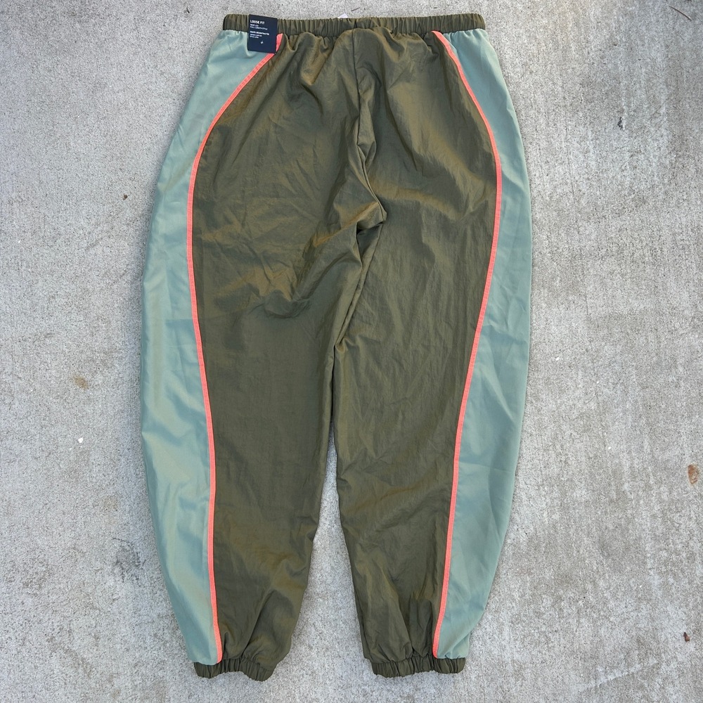 Adidas Women Pants S Olive Green Orange Athletic Loose Fit Wide Leg New IF3738 - Picture 5 of 6